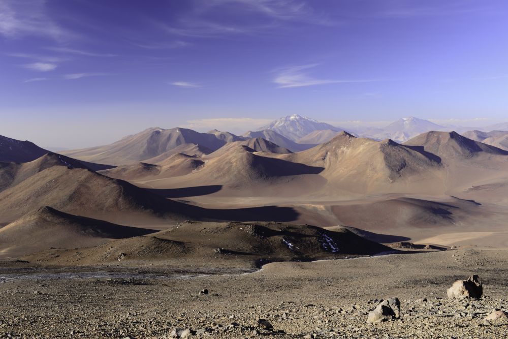 Vue depuis le camp 1 (5500m) du Llullaillaco, Argentine