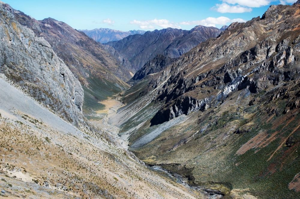 Quebrada Segya depuis notre campement de Cutatambo, Cordillère de Huayhuash, Pérou