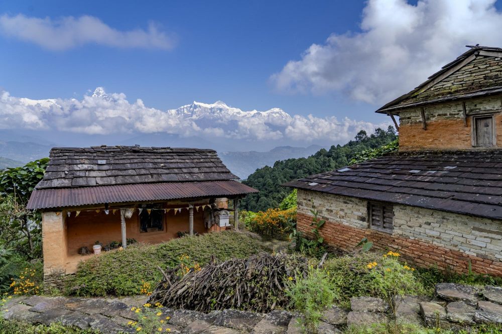 Maison traditionnelle lors des 3 jours de marche face aux Annapurnas