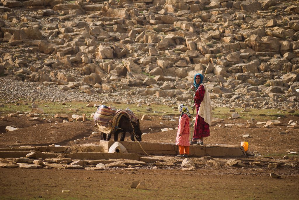 deux femmes et leur âne